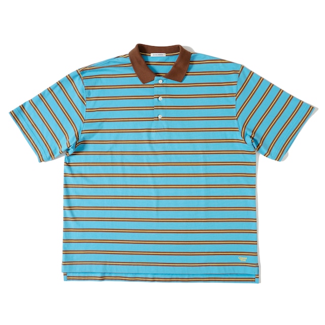 UNIVERSAL PRODOCTS x GIMME FIVE MULTI BORDER S/S POLO SHIRT