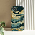 受注生産 iPhoneケース 月と惑星の波状コスモス｜宇宙アート STAR014D