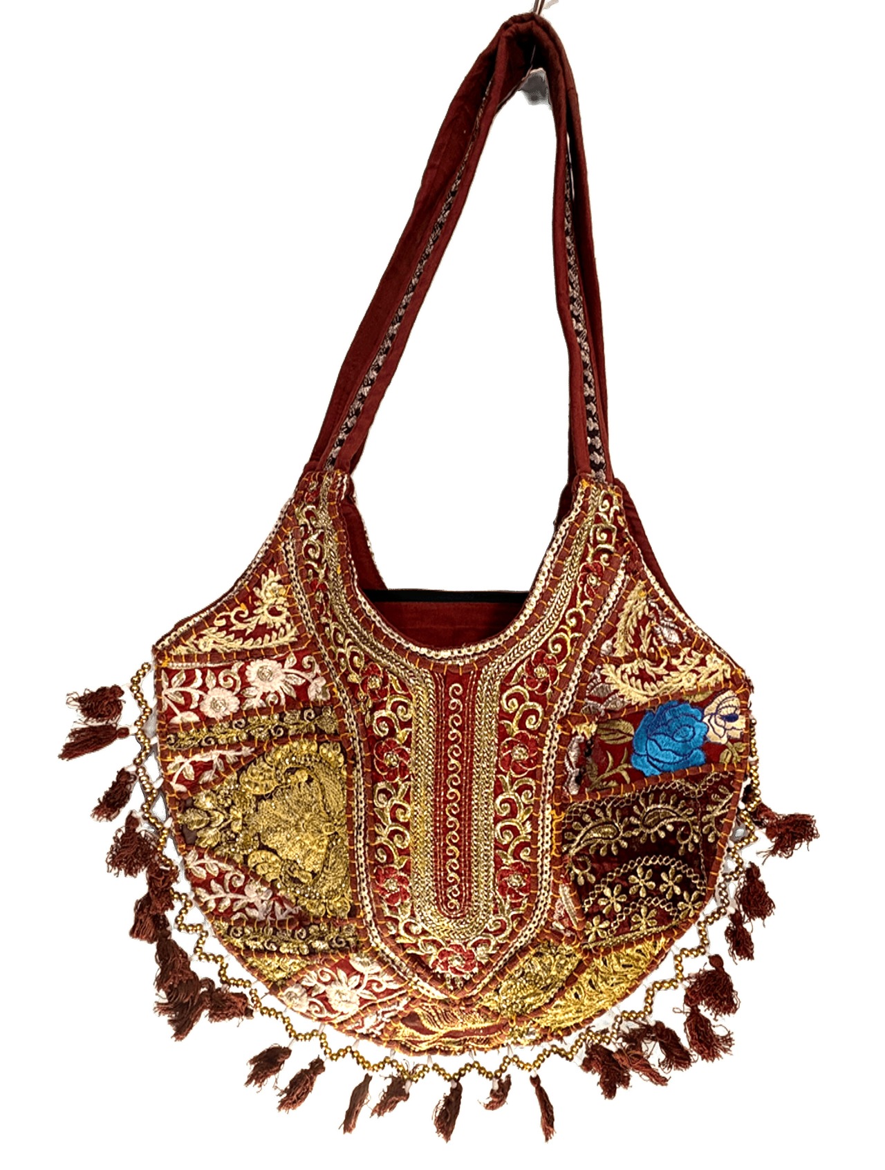 オールドサリー刺繍BAG/レディッシュブラウン