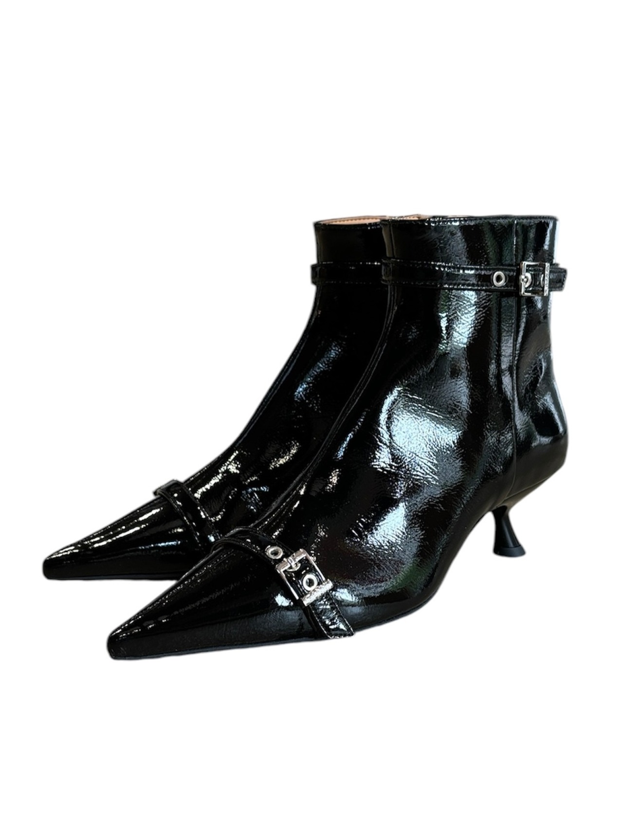 【24AW】GANNI ガニー / EYELETS KITTEN HEEL BOOT NAPLACK - 1