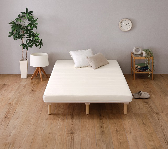 脚付きポケットコイルロールマットレス すのこベッド シングルサイズ