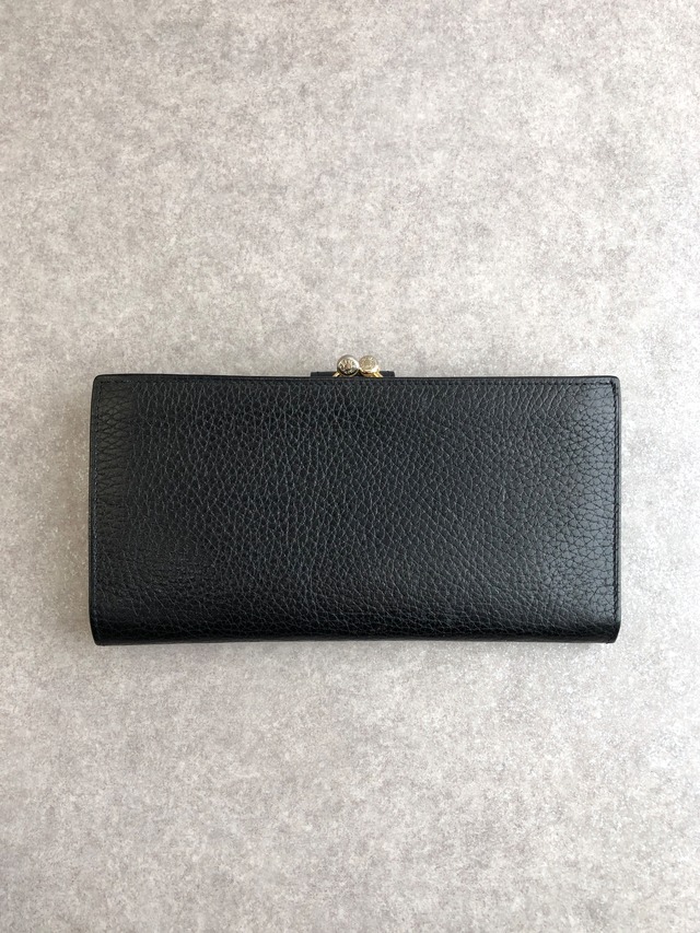 CELINE セリーヌ 財布 ブラック ガンチーニ レザー がま口 長財布 vintage ヴィンテージ オールド mv6fp5