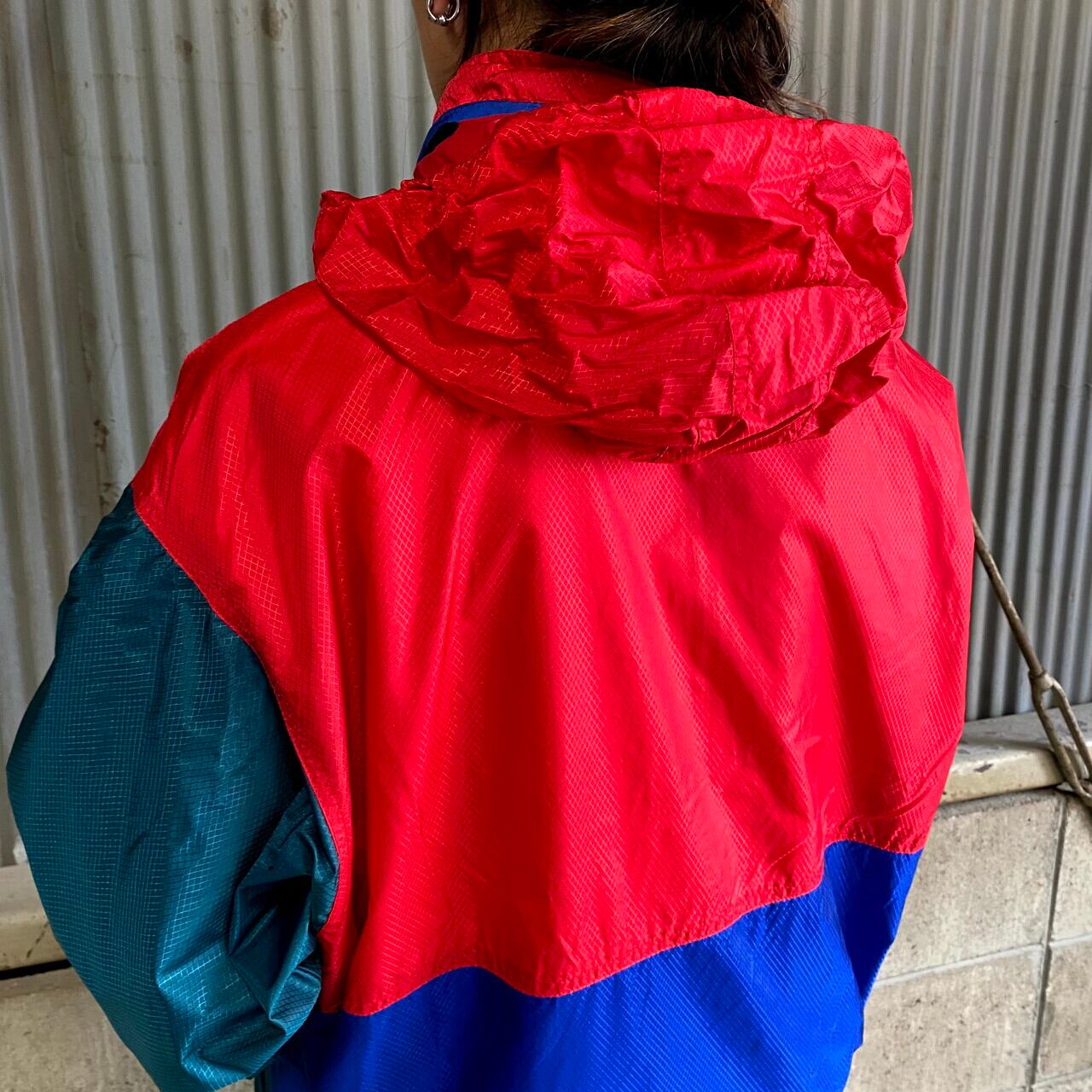 90年代 Columbia コロンビア マルチカラー ナイロンプルオーバー 