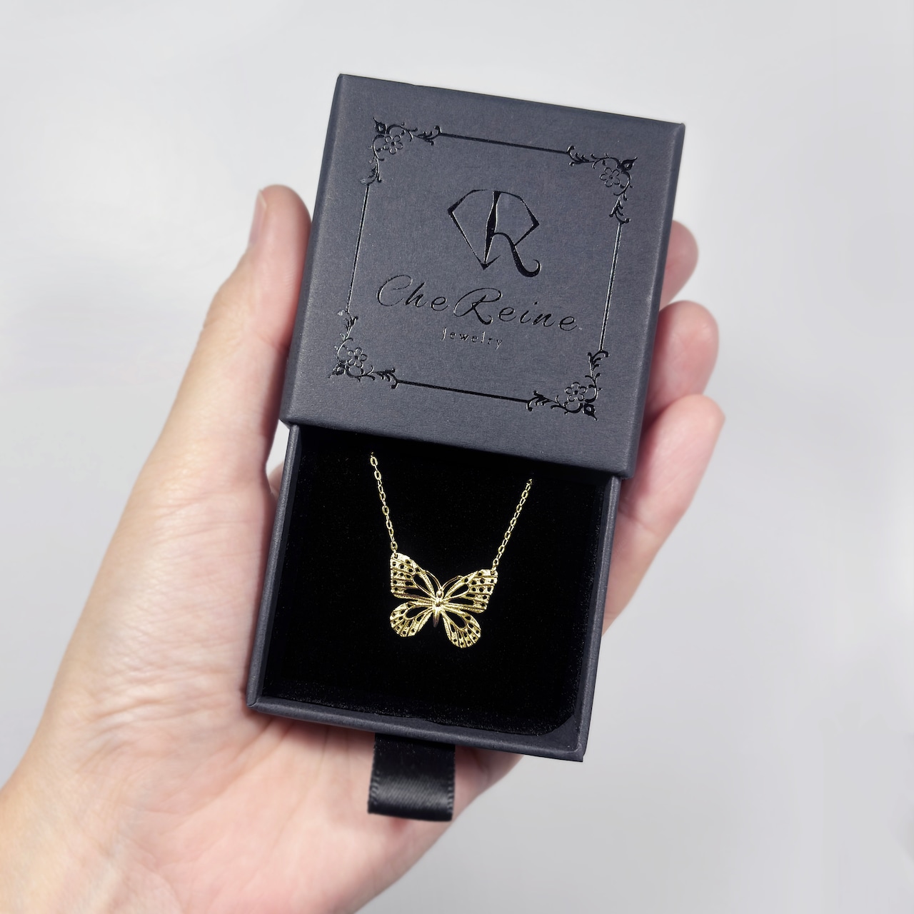 Lina｜リナ 蝶 ネックレス アサギマダラ (M)  ( SV925 シルバー 銀 K18GP )