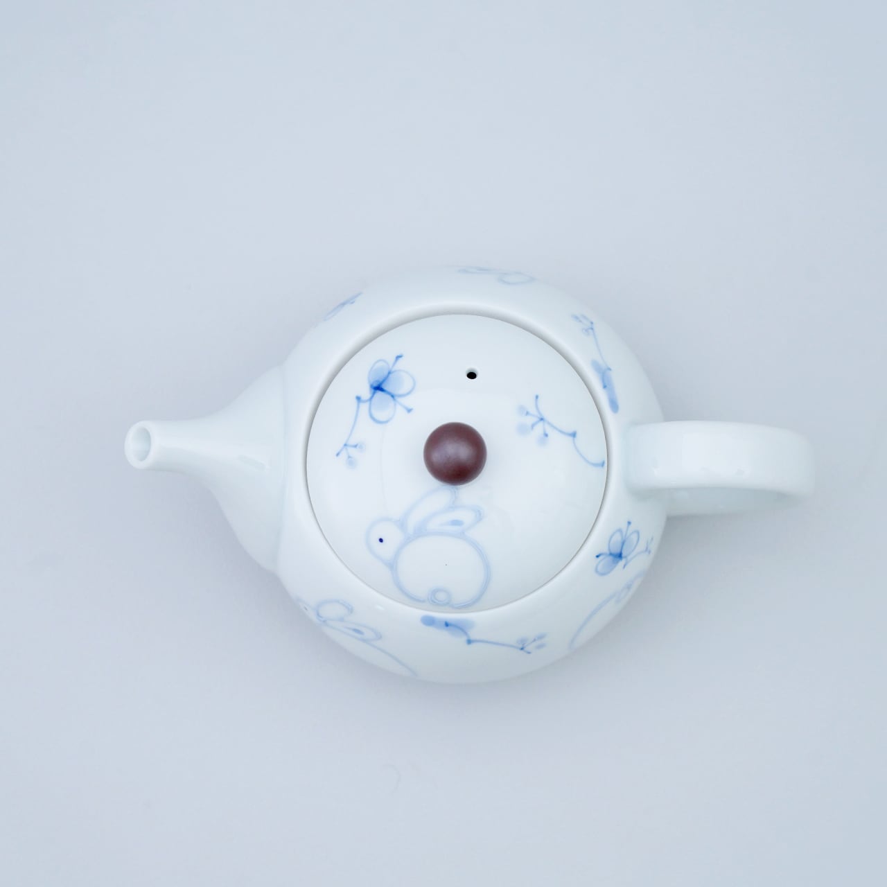 花うさぎ(青) ポット (アミ付き) | plato 田中陶器店 │ 有田焼