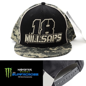 平ツバ キャップ 帽子 メンズ スナップバック Millsaps Digi Camo Cap スーパークロス 00012287 デジカモ 迷彩 USA モトクロス