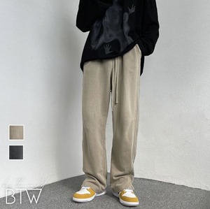 【韓国メンズファッション】レトロ スプリットパンツ 無地 モップパンツ ルーズカジュアルパンツ  BW1885