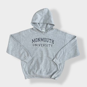 【GILDAN】カレッジロゴ モンマス大学 MONMOUTH UNIVERSITY  アーチロゴ パーカー ロゴ プリントプルオーバー スウェット フーディー hoodie L us古着