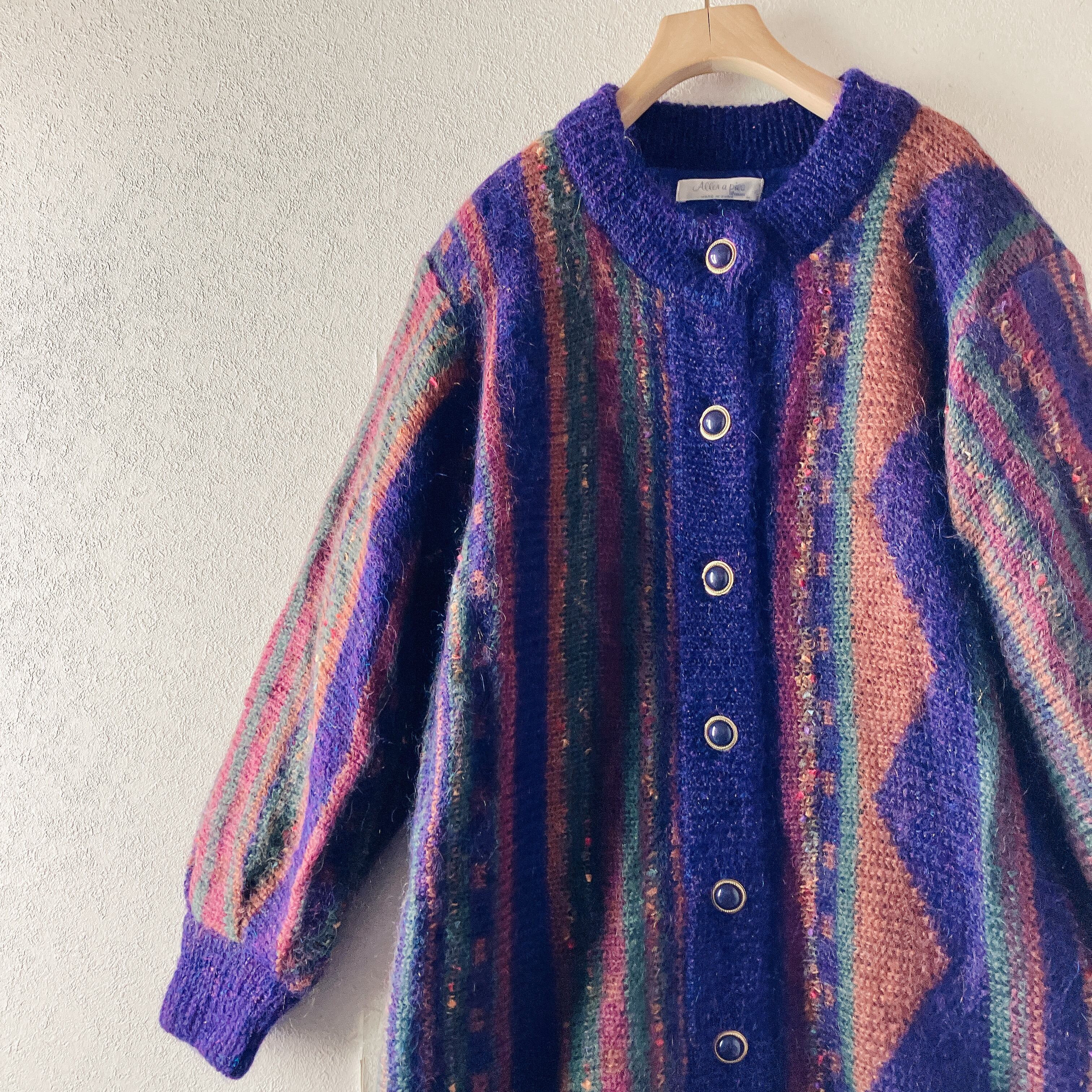 90年代 Eddie Bauer エディーバウアー 総柄 ウールニット 古着 総柄 