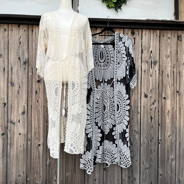 レースロングカーディガン
