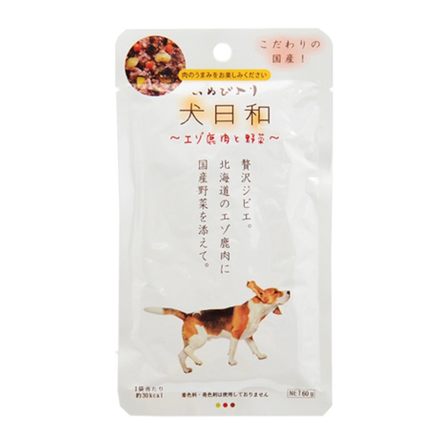 犬日和レトルト エゾ鹿肉と野菜 60g