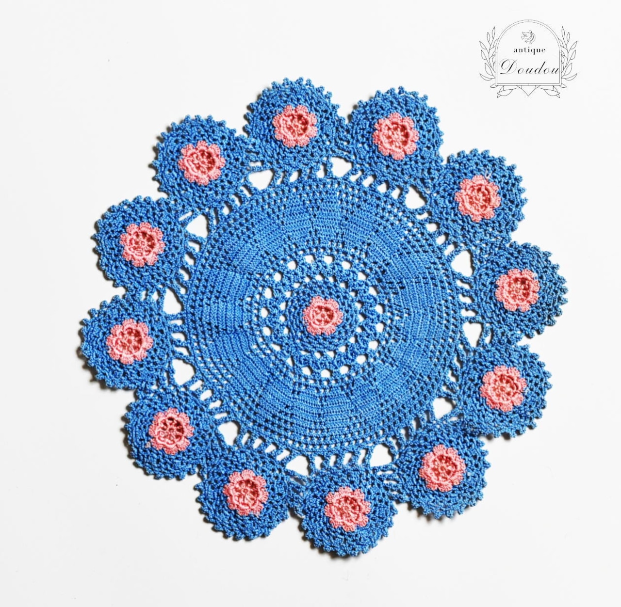 イギリス ヴィンテージ クロシェドイリー【sa802】