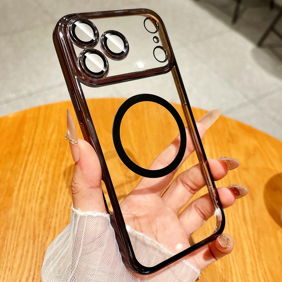 「極薄」 iPhone 16 ケース クリア 【MagSafe対応・カメラ全面保護】 男女兼用 韓国 スリム 超薄型 いphone16 ケース レンズを完全に覆う一体型設計 ストラップホール付き アイフォン アイホン CBCX (iPhone16 黒)