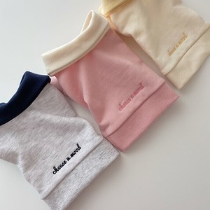【PET】3色展開英字刺しゅう入りハーフボタンスウェット