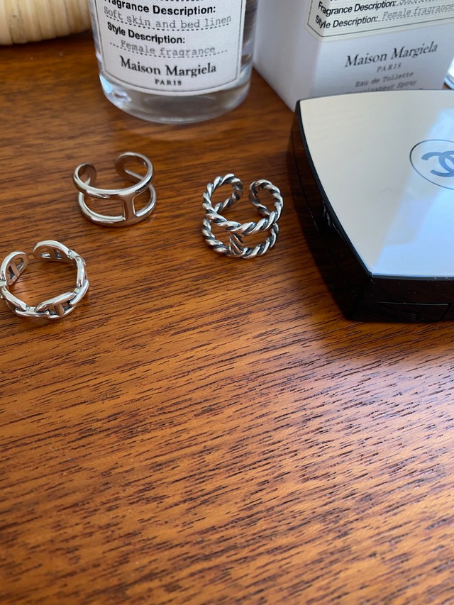 S925 twist H ring (R124)