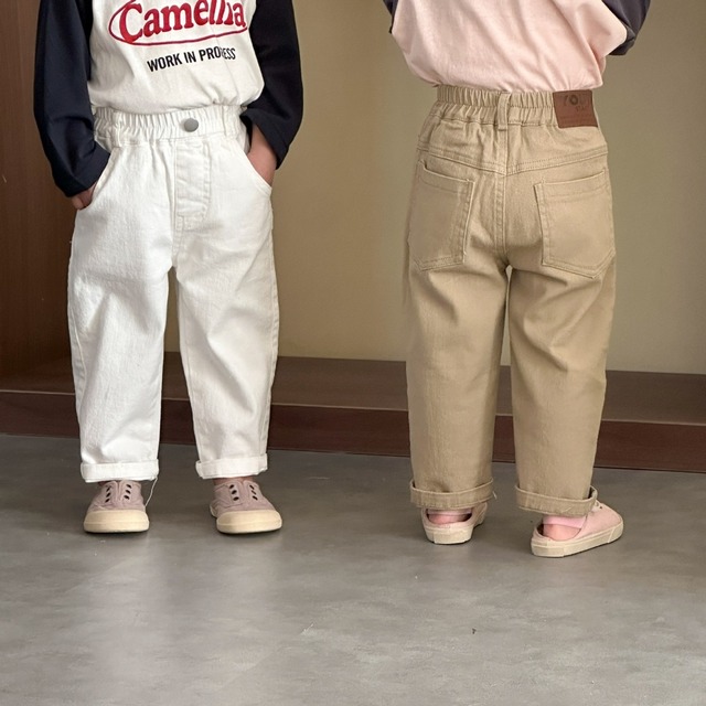 【80-150】秋コットンストレッチカジュアルパンツ キッズ 男の子 女の子