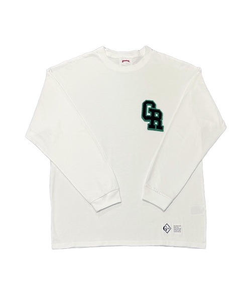 AW Long Tee Chenille Logo  white