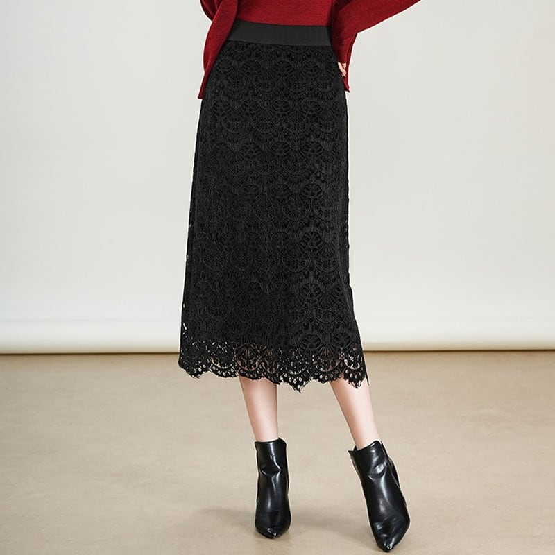 Aラインレーススカート Me1492