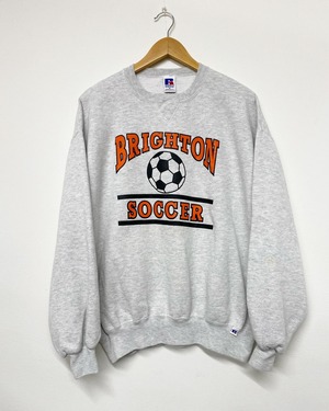 80-90sRussellAtheletic BrightonSoccer Print Crewneck Sweater/L-XL