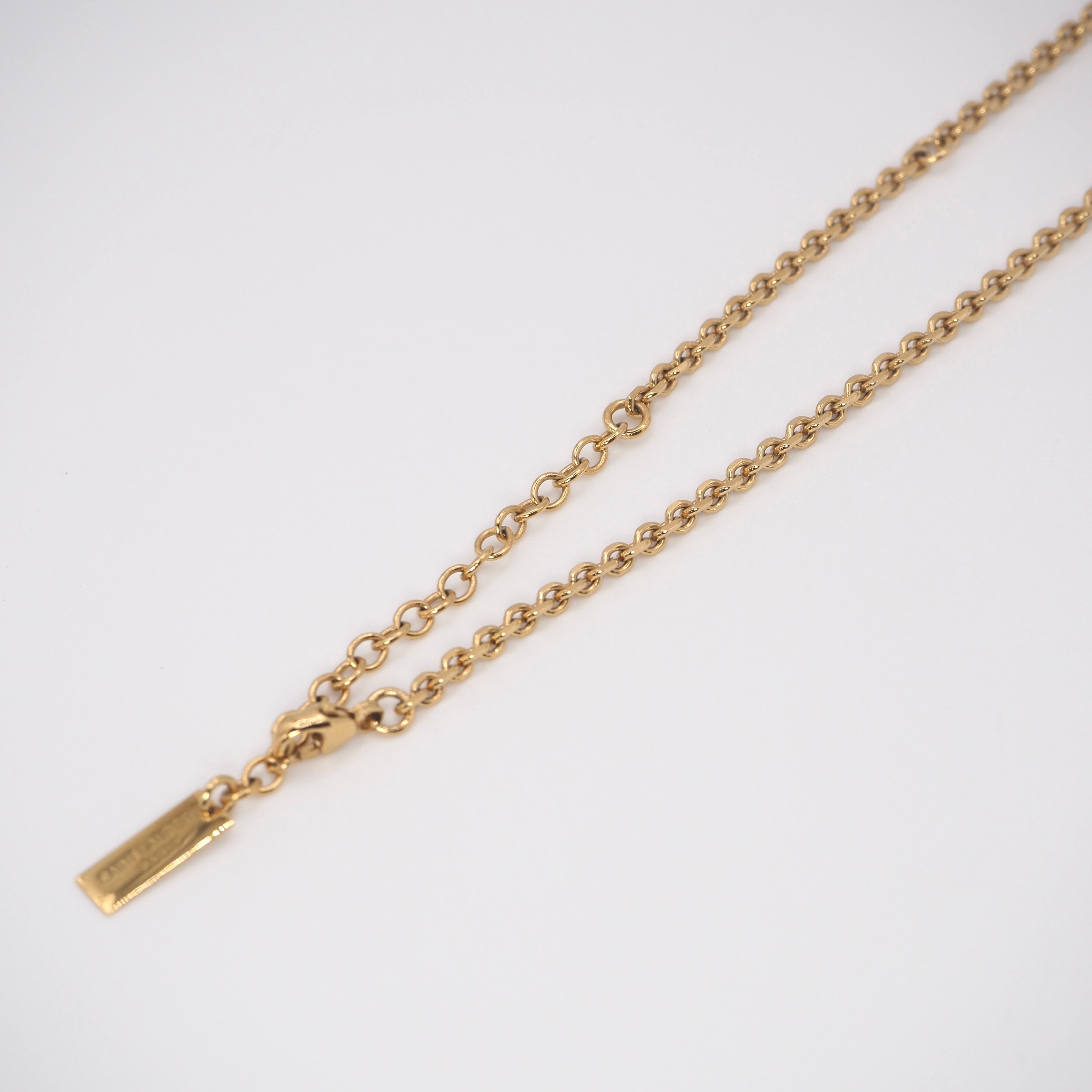 SAINT LAURENT PARIS ロゴプレート ネックレス メタル サン