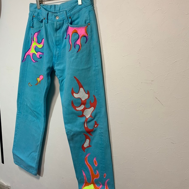 リーバイス フレイムパターン ペイントカスタム Levi