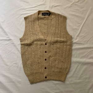 ニットベスト　ベスト　ニット　セーター　ケーブル編み　ベージュ　　商品番号309