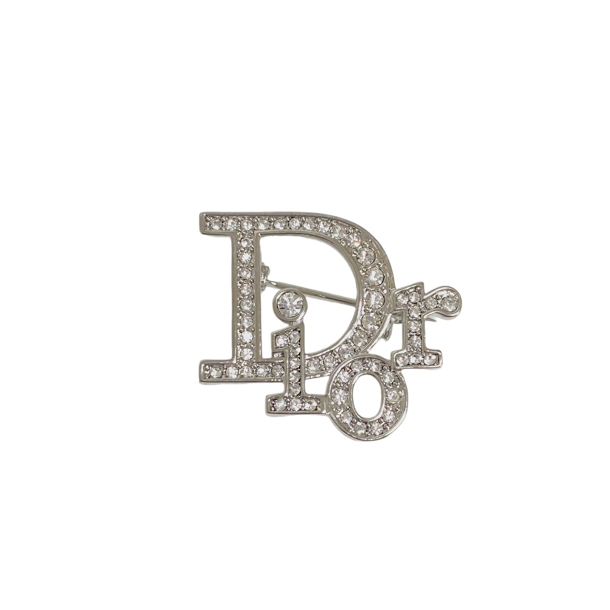 Christian Dior ディオール CDロゴ ブローチ ラインストーン ...