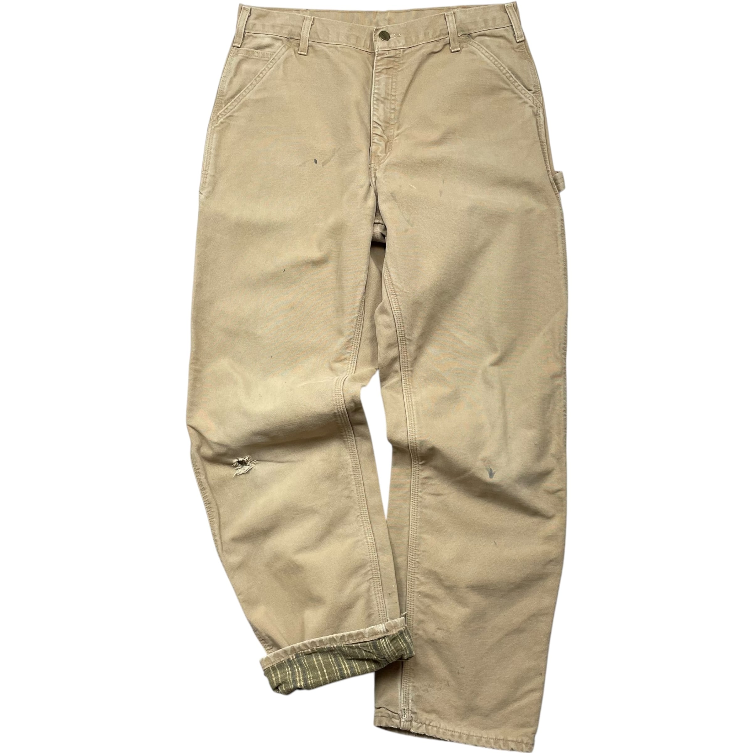 《実寸W35 L33》Carhartt カーハート ワークパンツ ペインターパンツ 裏ネル ベージュ no.5296