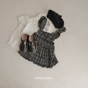 【即納】mimi market /Check frill suspenders ops
