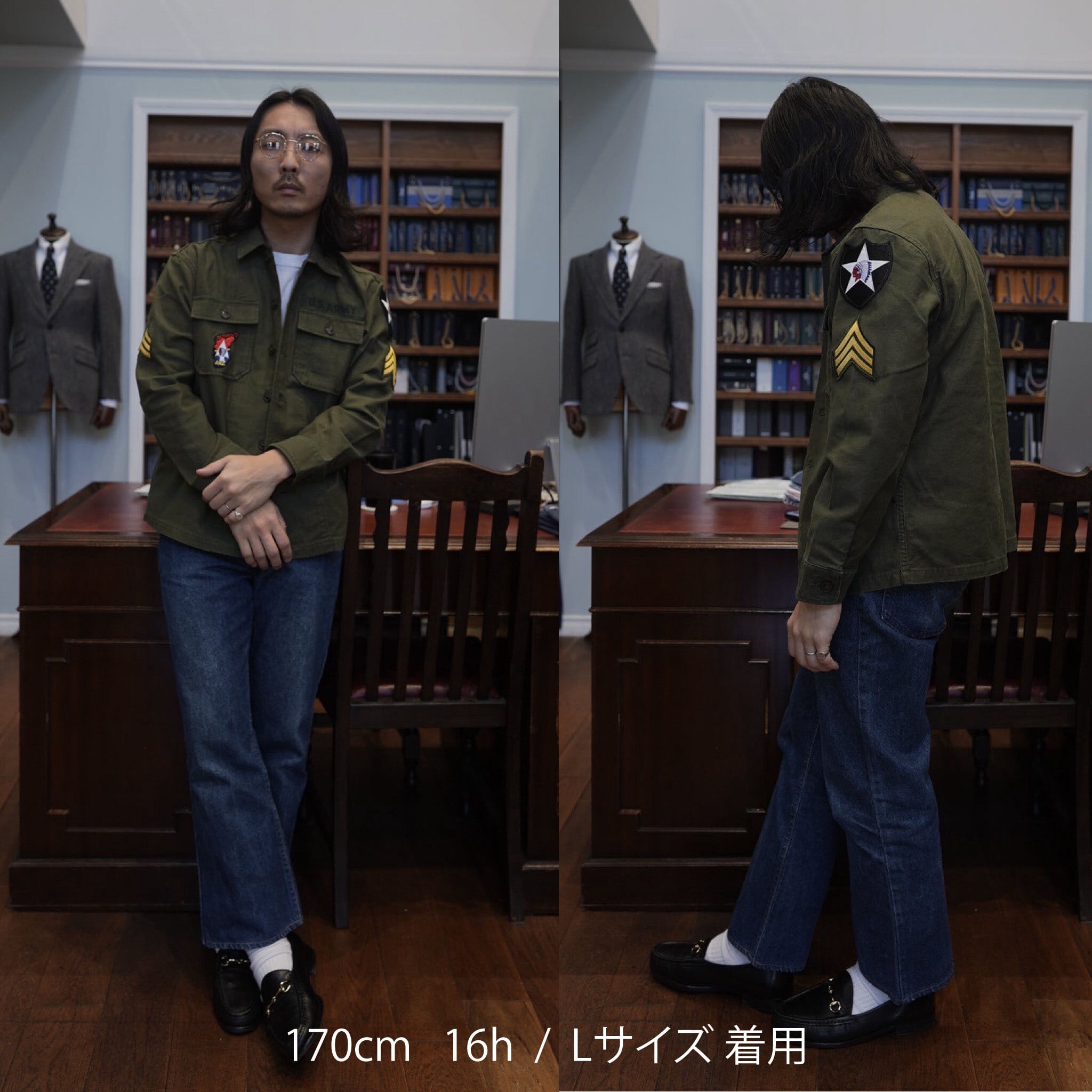 John Lennon Model】USタイプ OG-107 FATIGUE SHIRTS | コットンサテン
