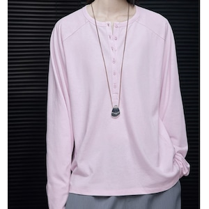 リラックスヘンリーネックロングTシャツ 2litr06482