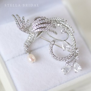 母の日やフォーマルにも＊キュービックジルコニア クリスタルバードブローチ プチ