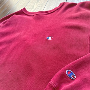 90s  Champion Reverse Weave  Plane Onepoint Sweat shirt Made in USA Color  Burgundy  SizeXXL