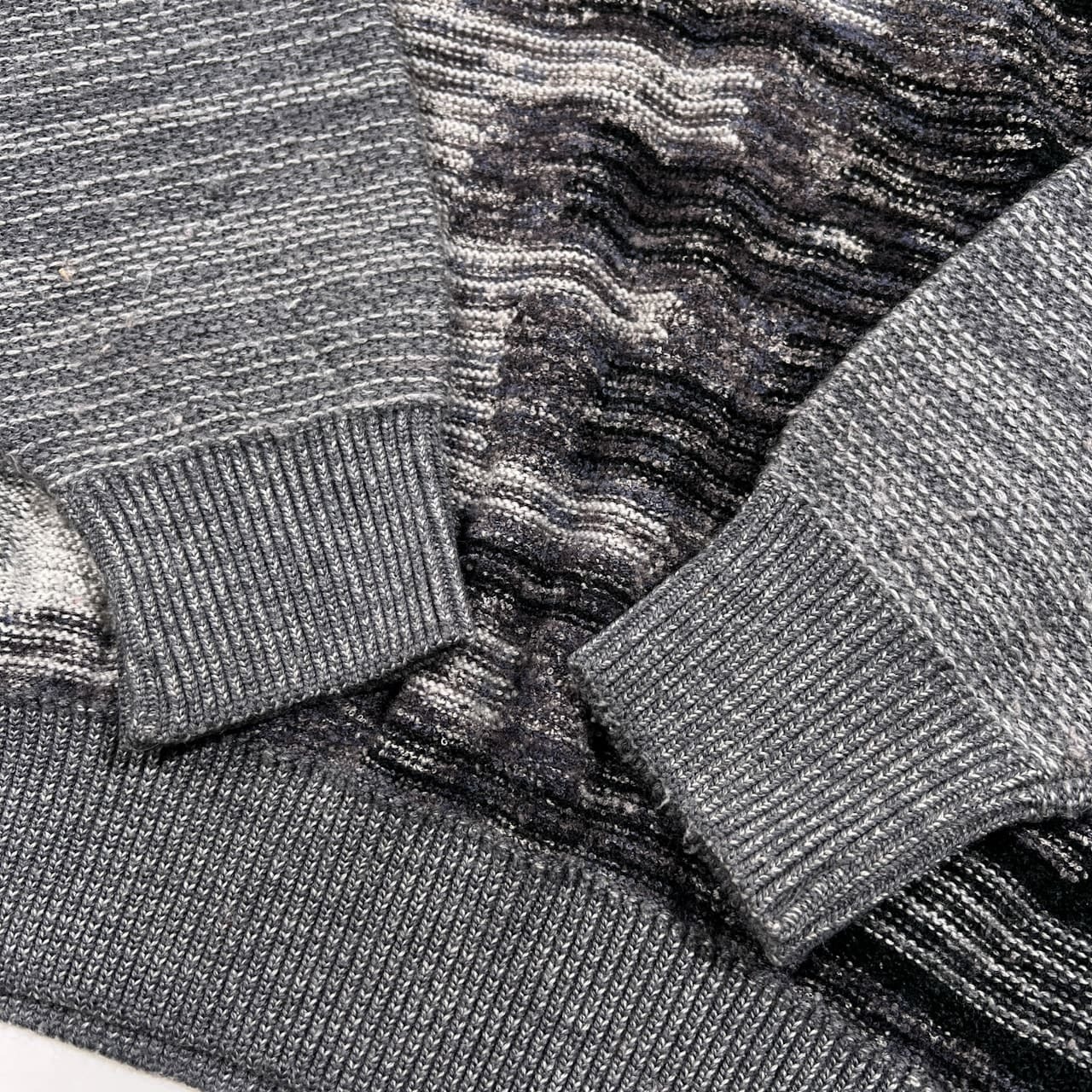 CROCODILE クロコダイル デザイン ウールニットセーター サイズ M /メンズ/グレー系