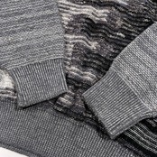 CROCODILE クロコダイル デザイン ウールニットセーター サイズ M /メンズ/グレー系