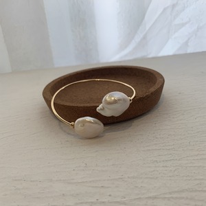 Natural baroque pearl 14k gold bracelet【H00023】