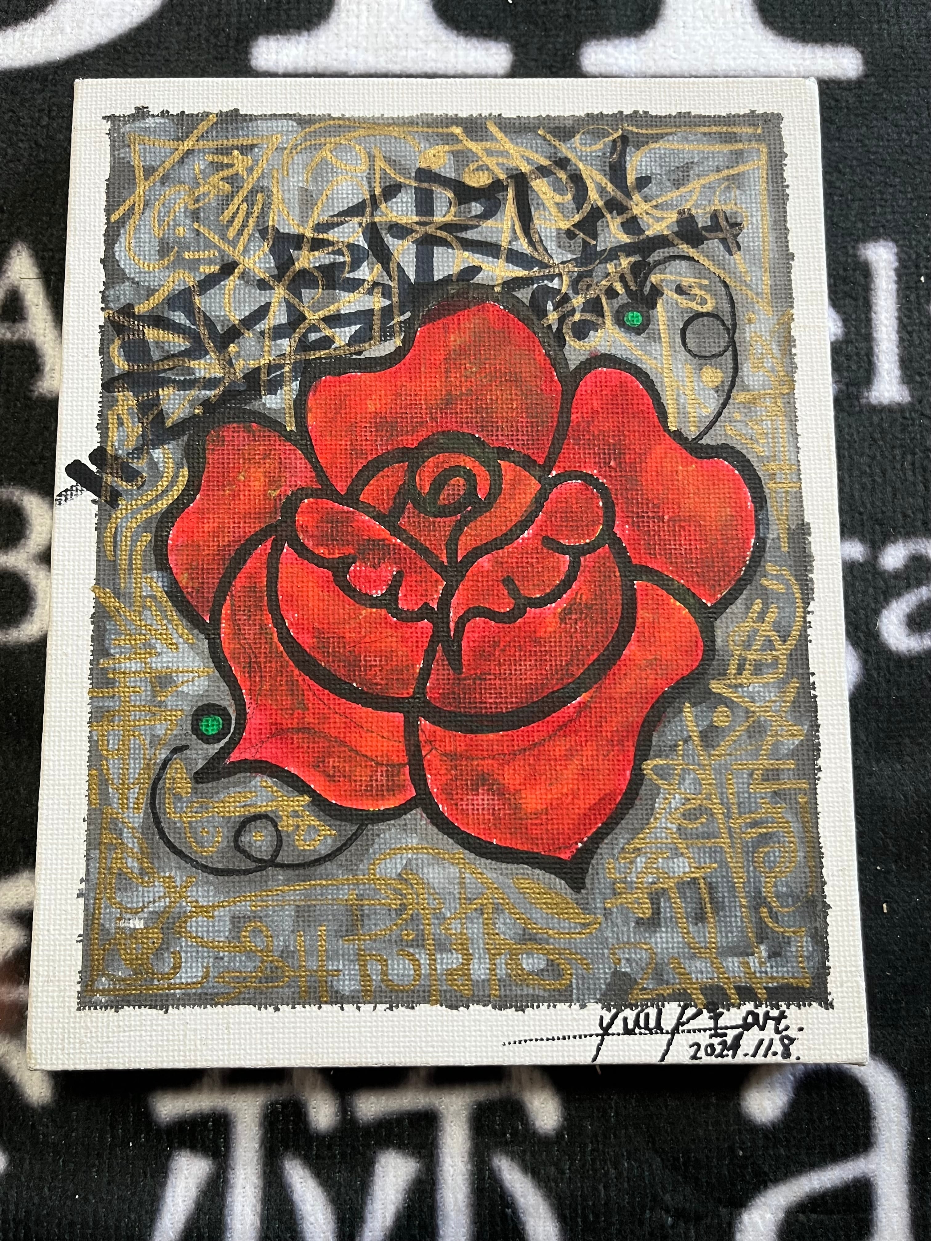 美人画 肉筆画 墨絵 水墨画 原画 現品限り #手 #花 | PAY ID