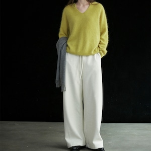 Drawstring Wide-Leg h Pants T4169