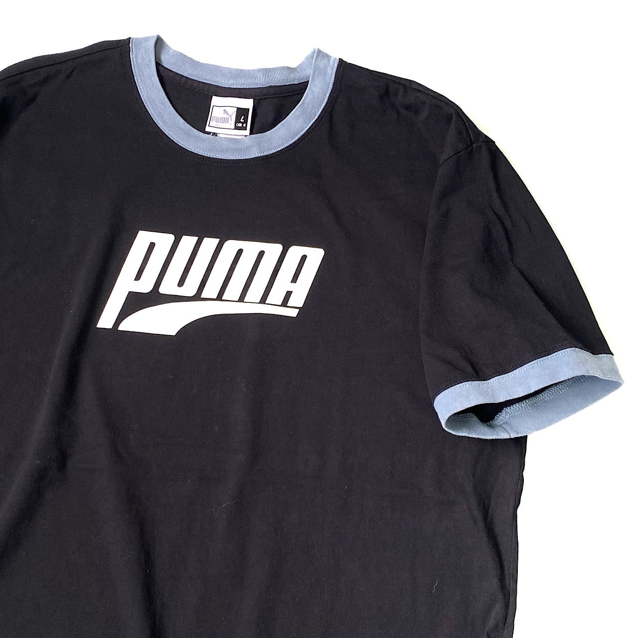 90年代 PUMA プーマ フロントロゴプリント リンガーTシャツ メンズL 