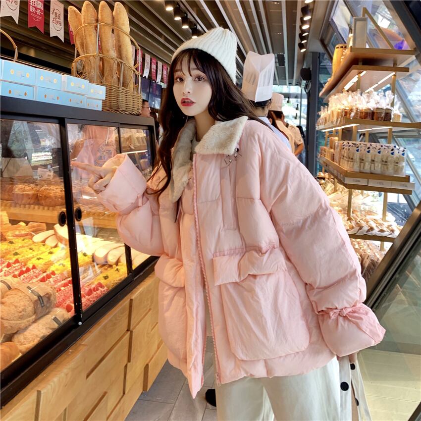 コットンジャケット2020新しい秋と冬の小さな新鮮でルーズなルーズワイルド厚手の長袖コットンパッド入りジャケットウィンタージャケット女性のトレンド 萌量不足14538012817