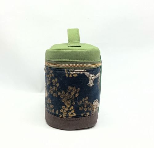 バニティポーチ  ふくろう　森｜とりさん工房ーかわいいハンドメイドポーチ