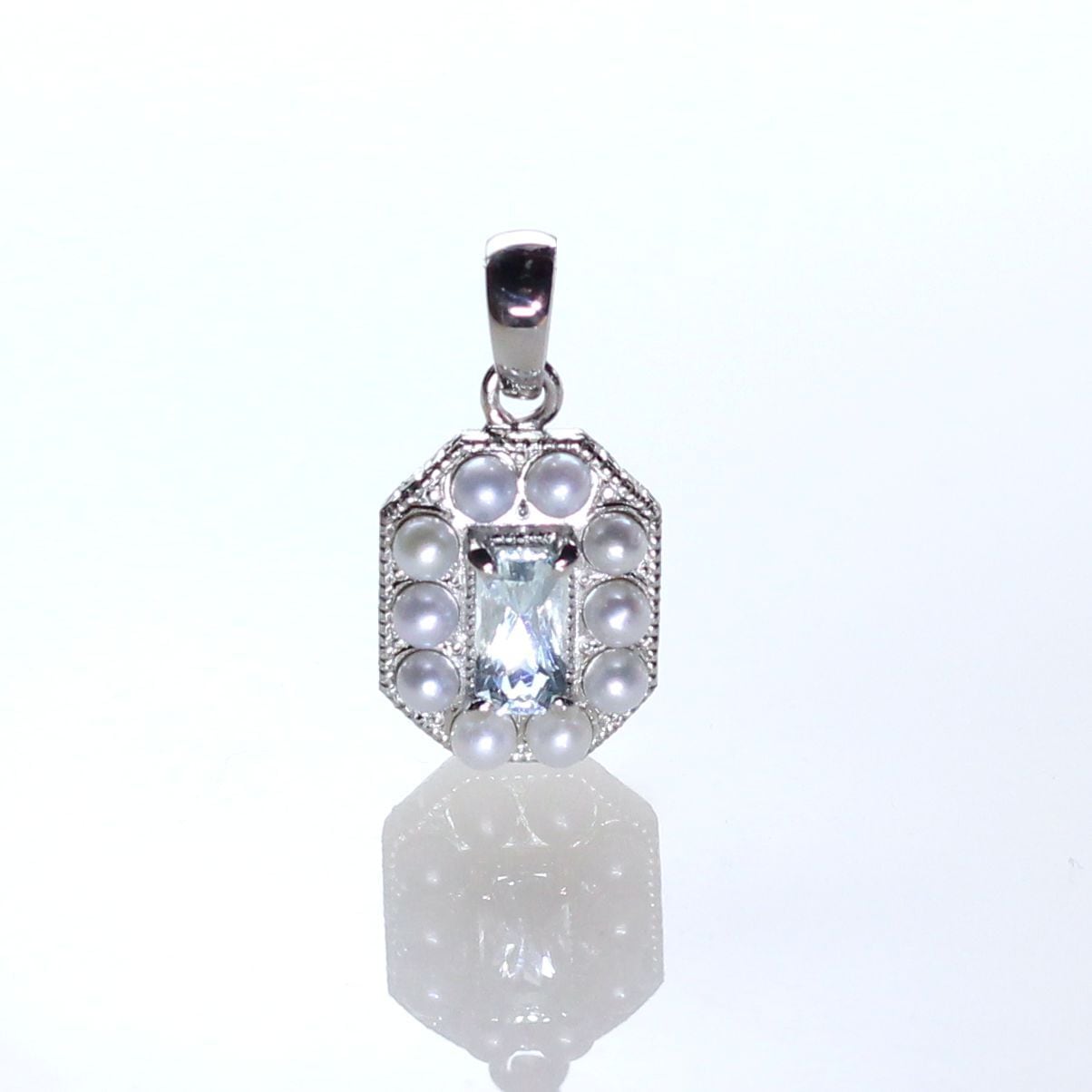 Pt900 ミルキーアクアマリン・キャッツアイリング 1.68ct | Atelier Ozaki
