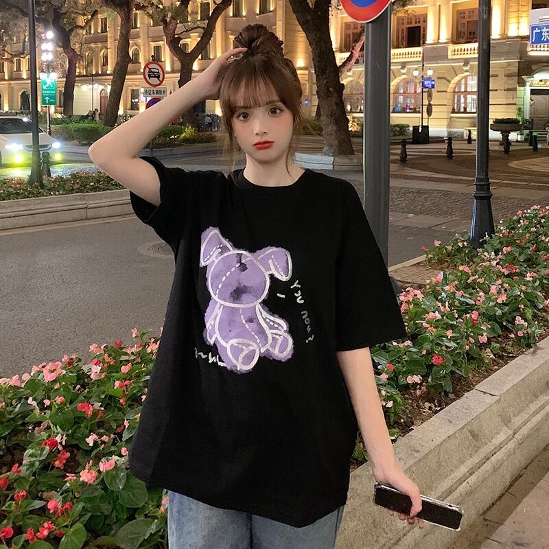 Tシャツ シャツ スプリングルーズラウンドネック 春物 Oネック YY-ファッション82589535166