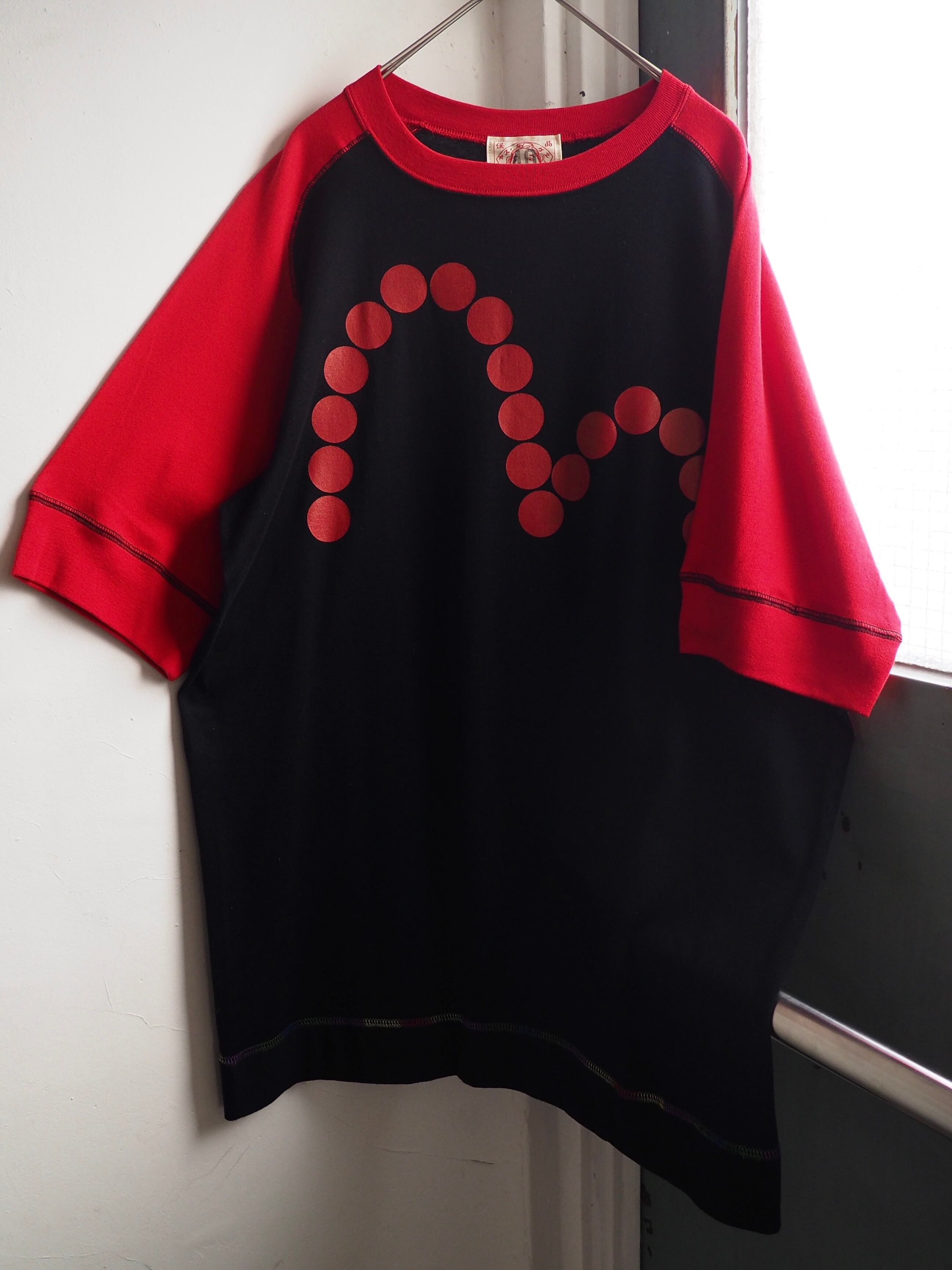 ” Evisu - Dot kamome ” printed Bi color raglan sleeve Tee