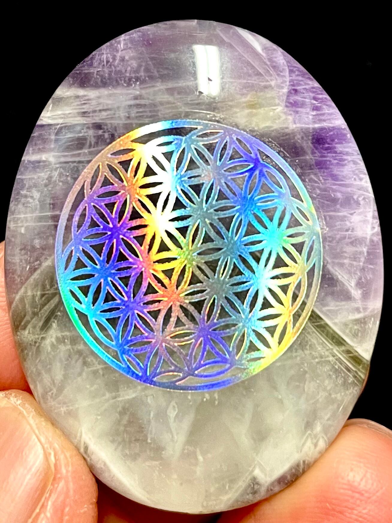 3) 「フラワーオブライフ(シルバー)」アメジスト・ヒーリングルース