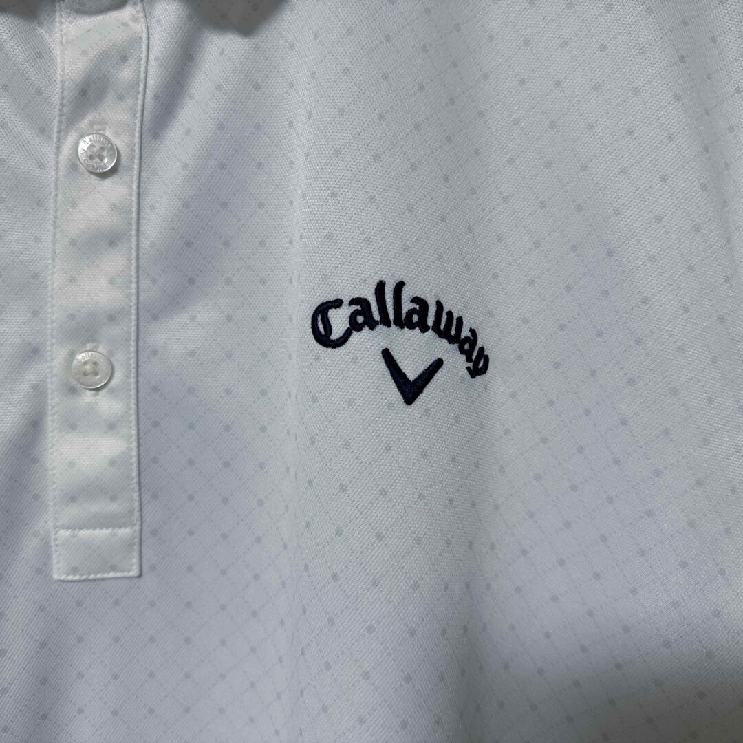 Callaway キャロウェイ 半袖ポロシャツ 3L 白 総柄 ゴルフ ウェア メンズ】Callaway キャロウェイ 半袖ポロシャツ 3L 白 総柄 ゴルフ
