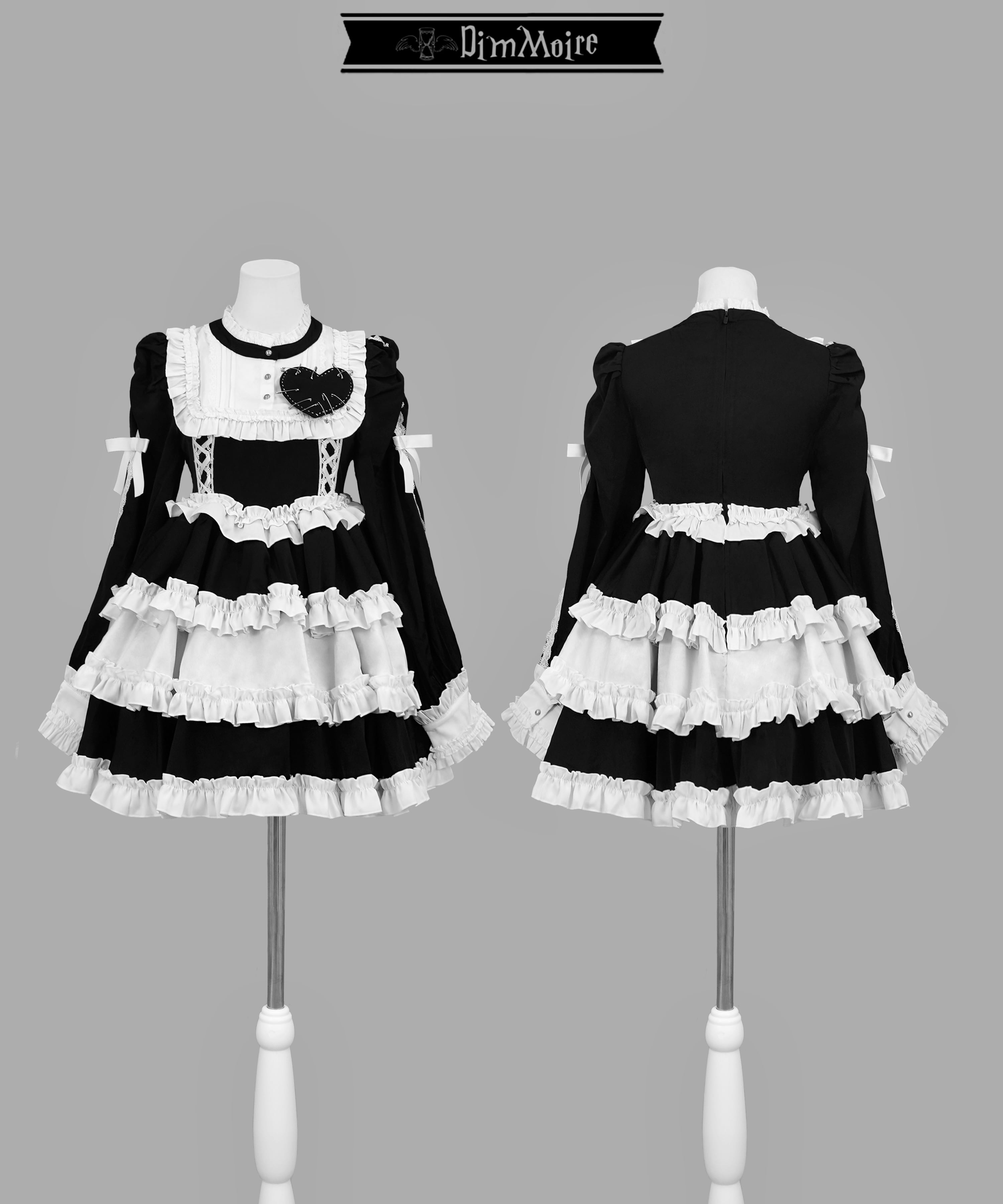 フリルに埋もれて見る悪夢ドレス 【Black&White】 | DimMoire 