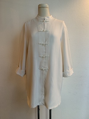 Silk Three Quarter Sleeve China Shirt "Ralph Lauren"