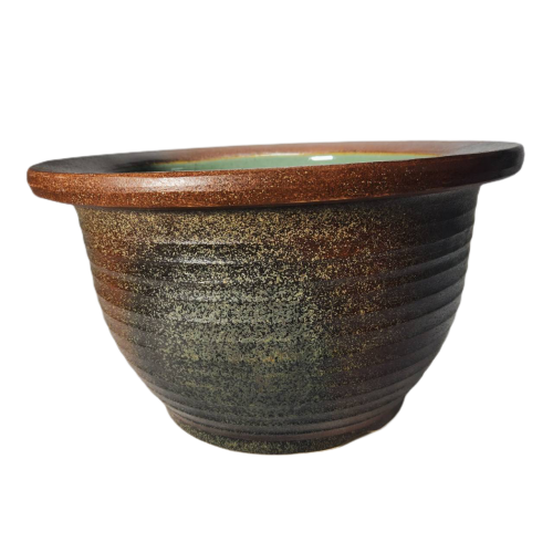 コゲ千段水鉢 13号 ／睡蓮鉢（信楽焼き・陶器・水鉢・めだか鉢・メダカ