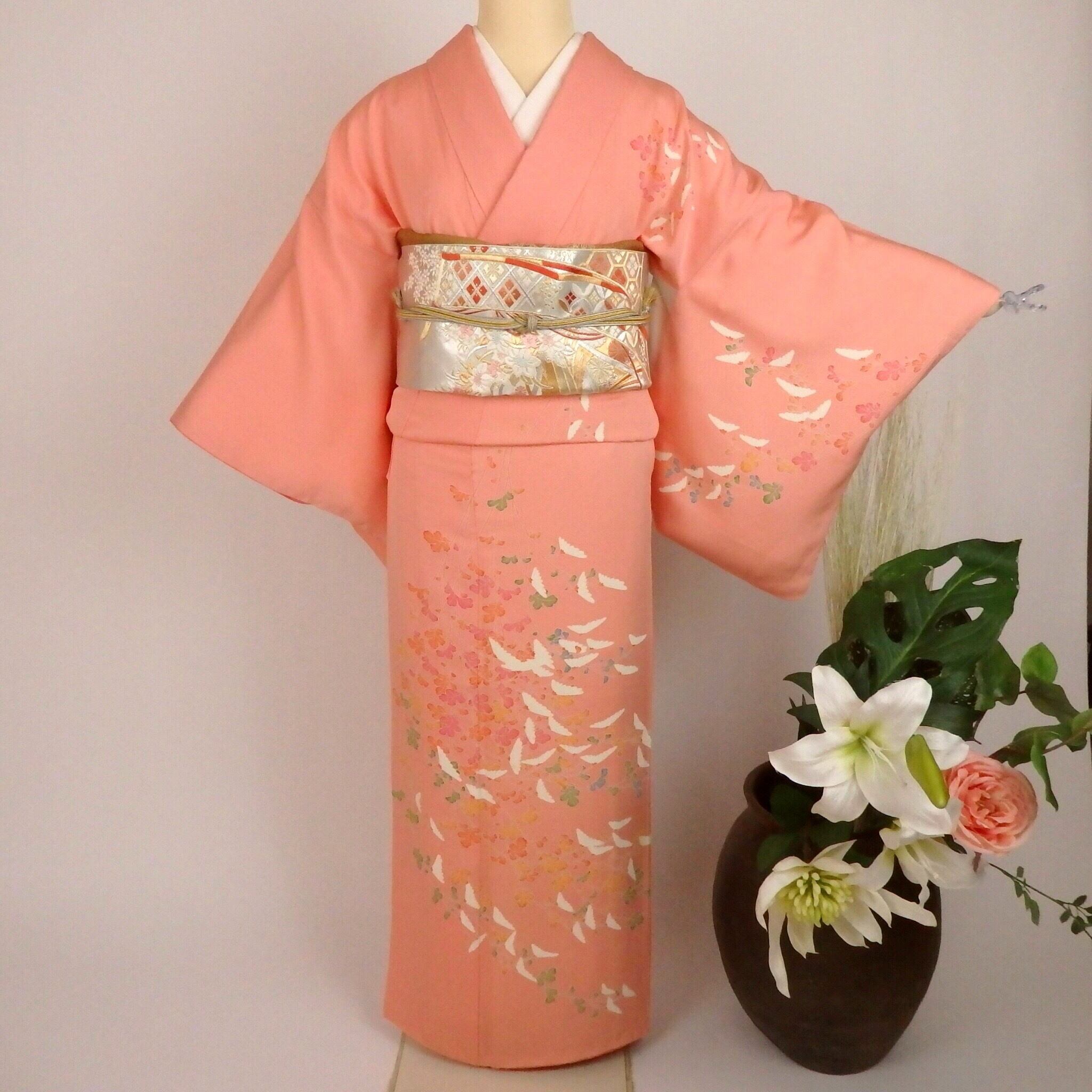 イエロー訪問着965 | リサイクル着物と着物ジャケットLa遇 Used Kimono